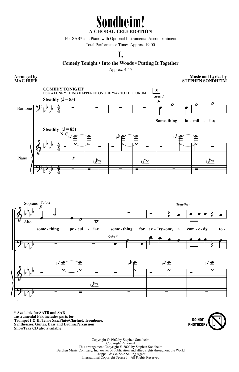 Sondheim! A Choral Celebration (Medley) (arr. Mac Huff) (SAB Choir) von Stephen Sondheim