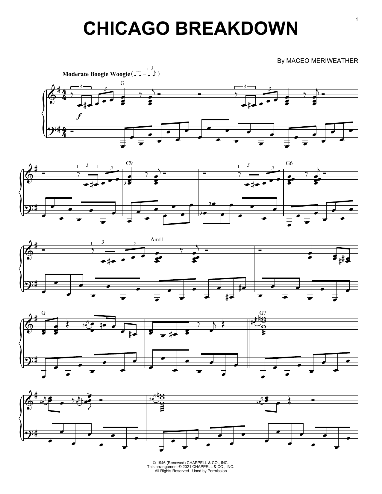 Chicago Breakdown (arr. Brent Edstrom) (Piano Solo) von Maceo Meriweather