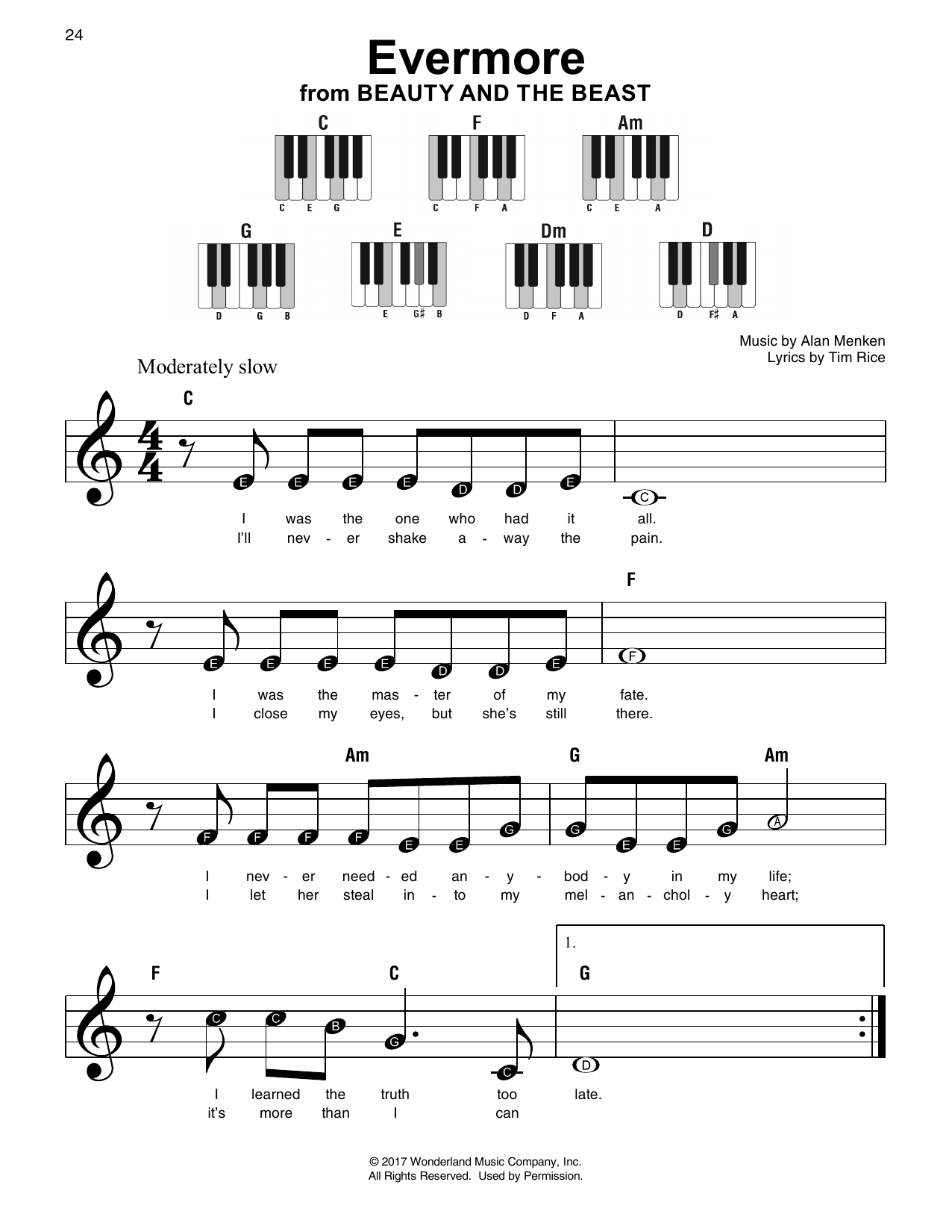 Evermore (from Beauty And The Beast) (Super Easy Piano) von Josh Groban