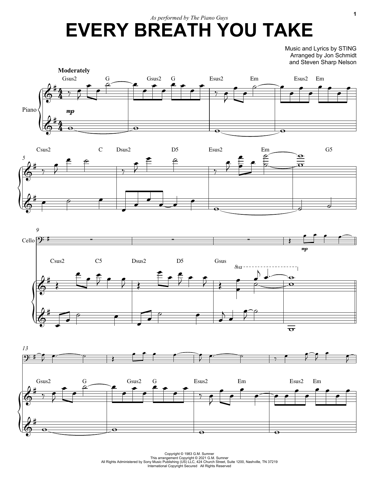 Every Breath You Take (Cello and Piano) von The Piano Guys