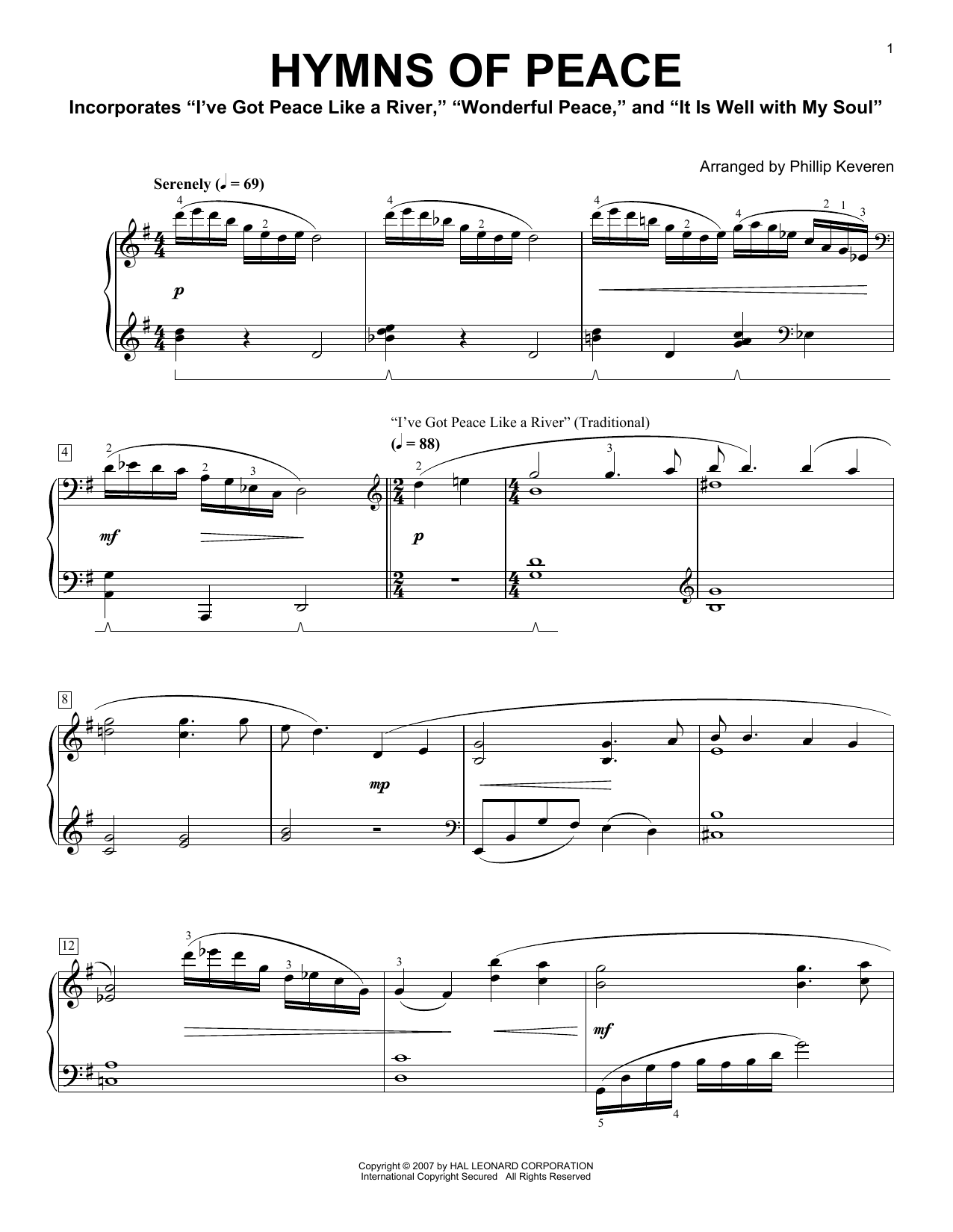 Hymns Of Peace (Piano Solo) von Phillip Keveren