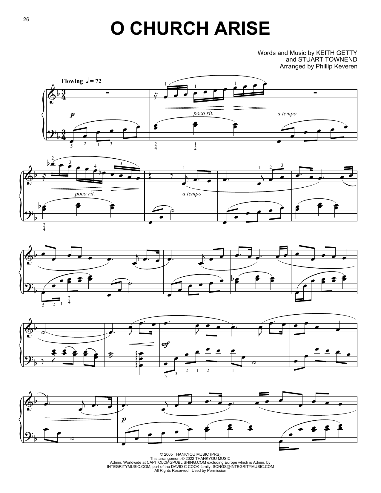 O Church Arise [Classical version] (arr. Phillip Keveren) (Piano Solo) von Keith & Kristyn Getty
