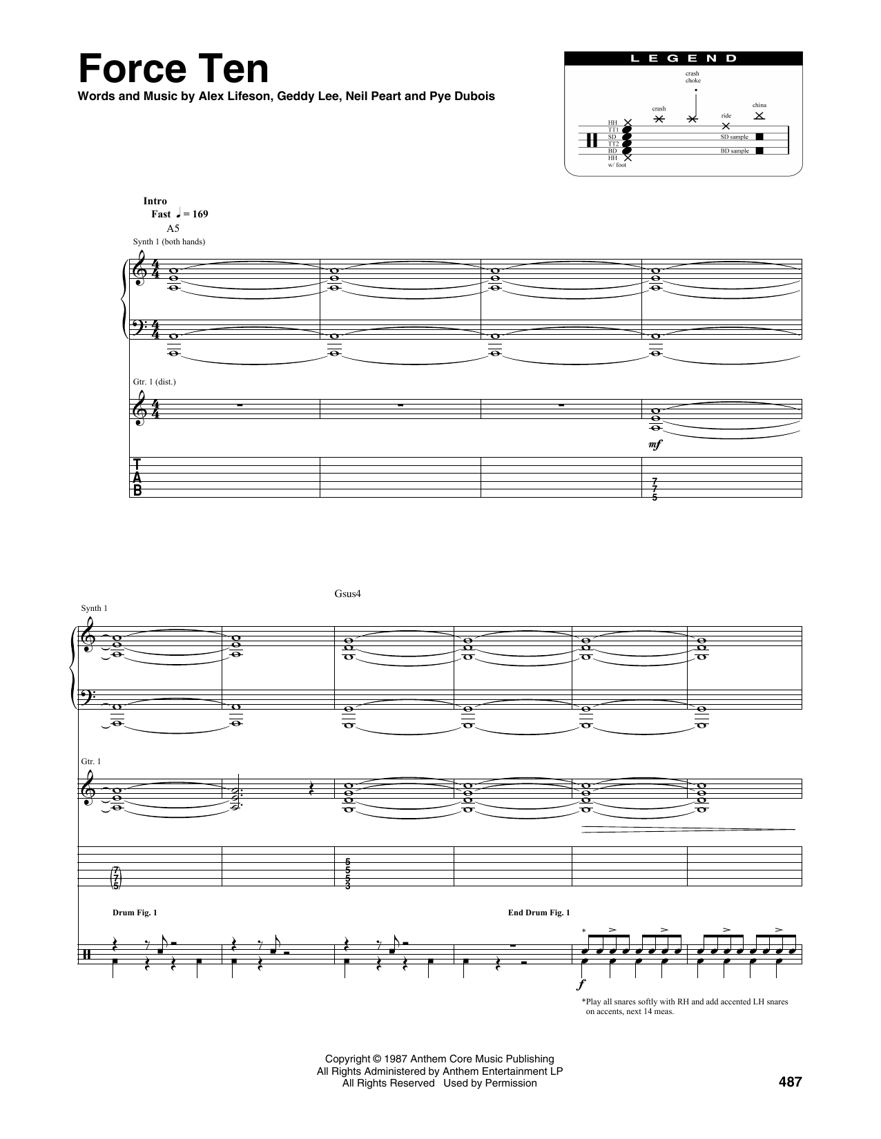 Force Ten (Transcribed Score) von Rush