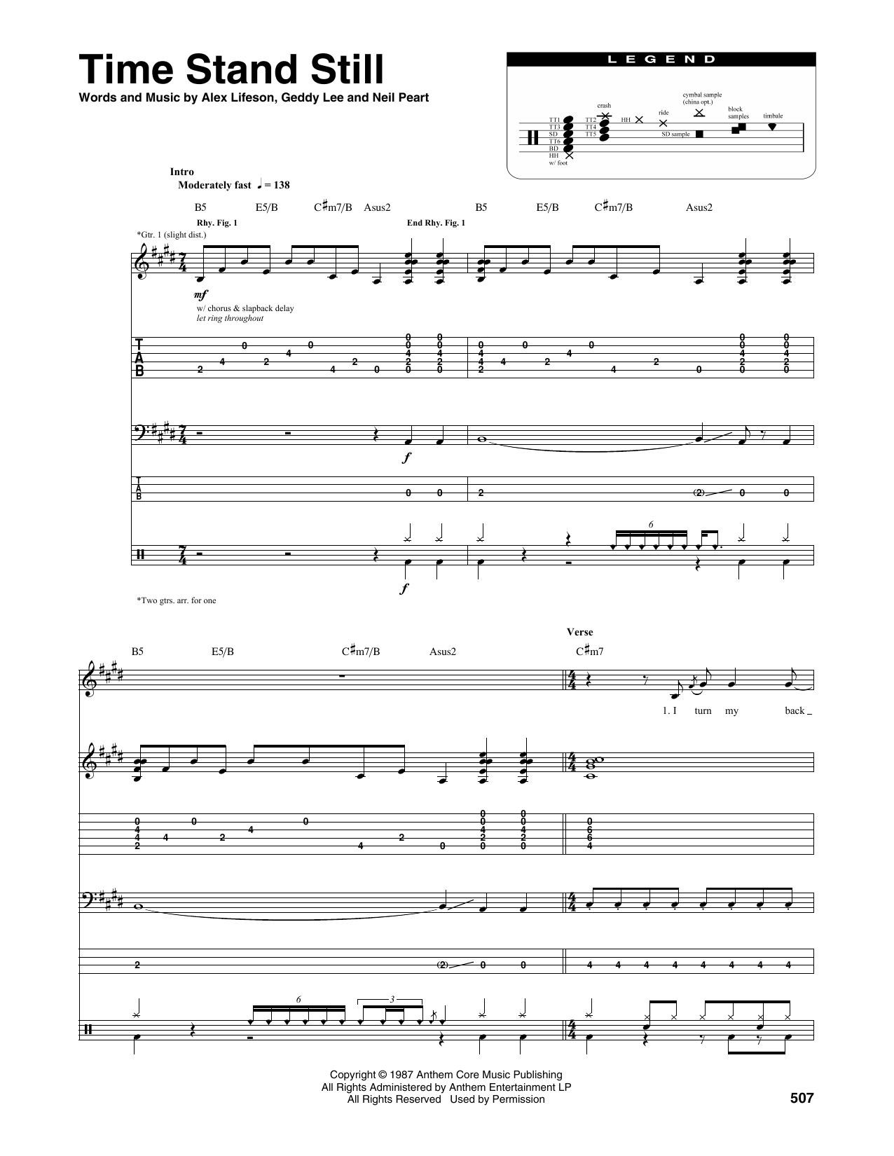 Time Stand Still (Transcribed Score) von Rush