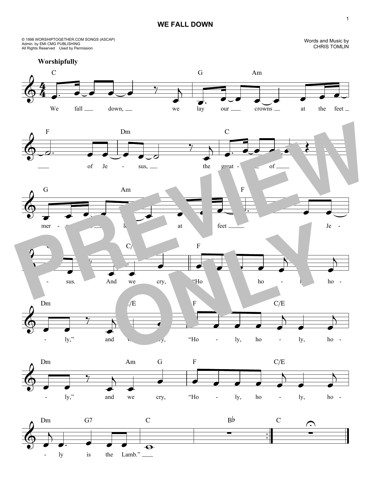 We Fall Down (Lead Sheet / Fake Book) von Chris Tomlin