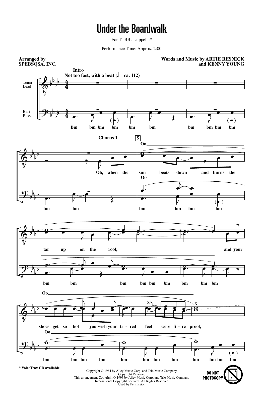 Under The Boardwalk (arr. SPEBSQSA, Inc.) (TTBB Choir) von The Drifters