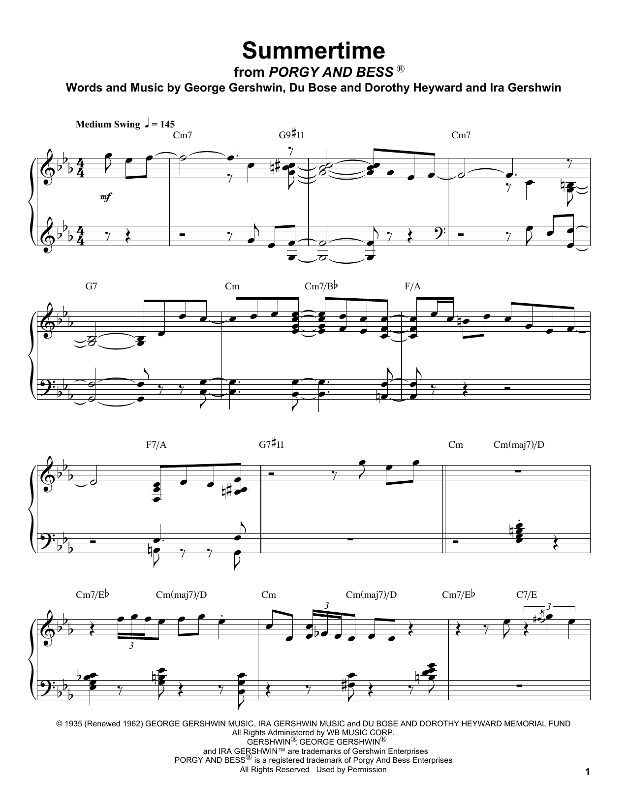 Summertime (Piano Transcription) von Oscar Peterson