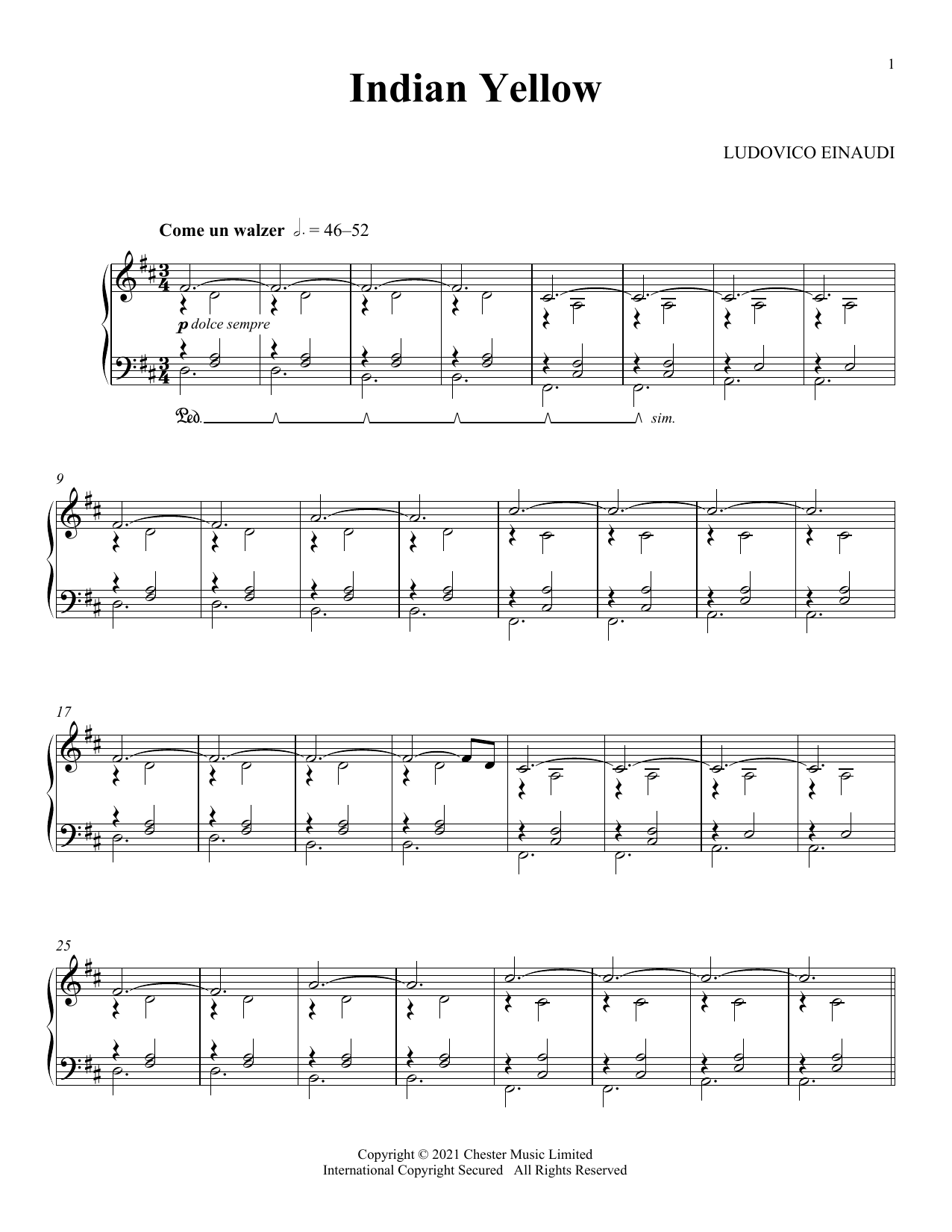 Indian Yellow (Piano Solo) von Ludovico Einaudi
