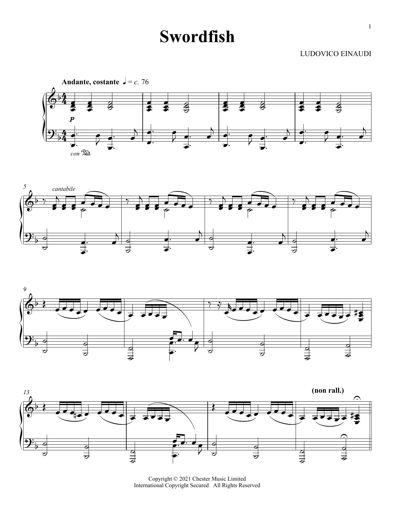 Swordfish (Piano Solo) von Ludovico Einaudi