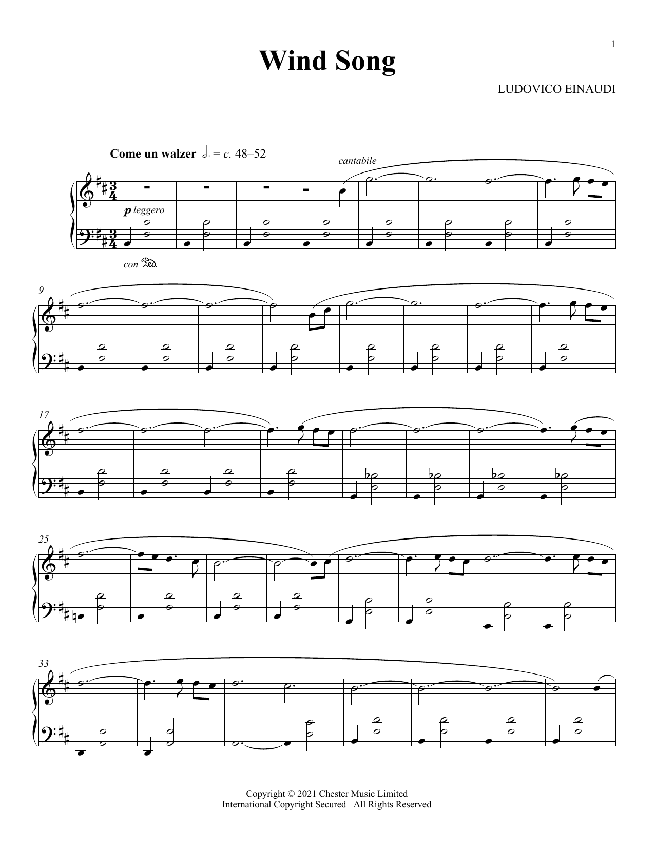 Wind Song (Piano Solo) von Ludovico Einaudi