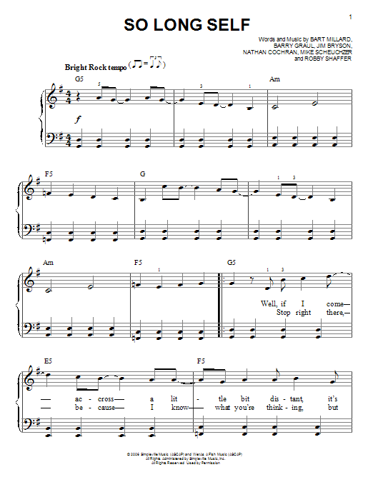 So Long Self (Easy Piano) von MercyMe