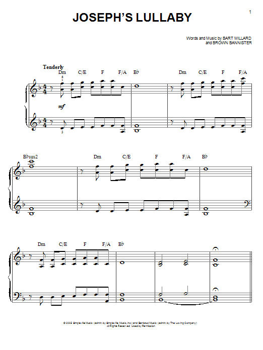 Joseph's Lullaby (Easy Piano) von MercyMe