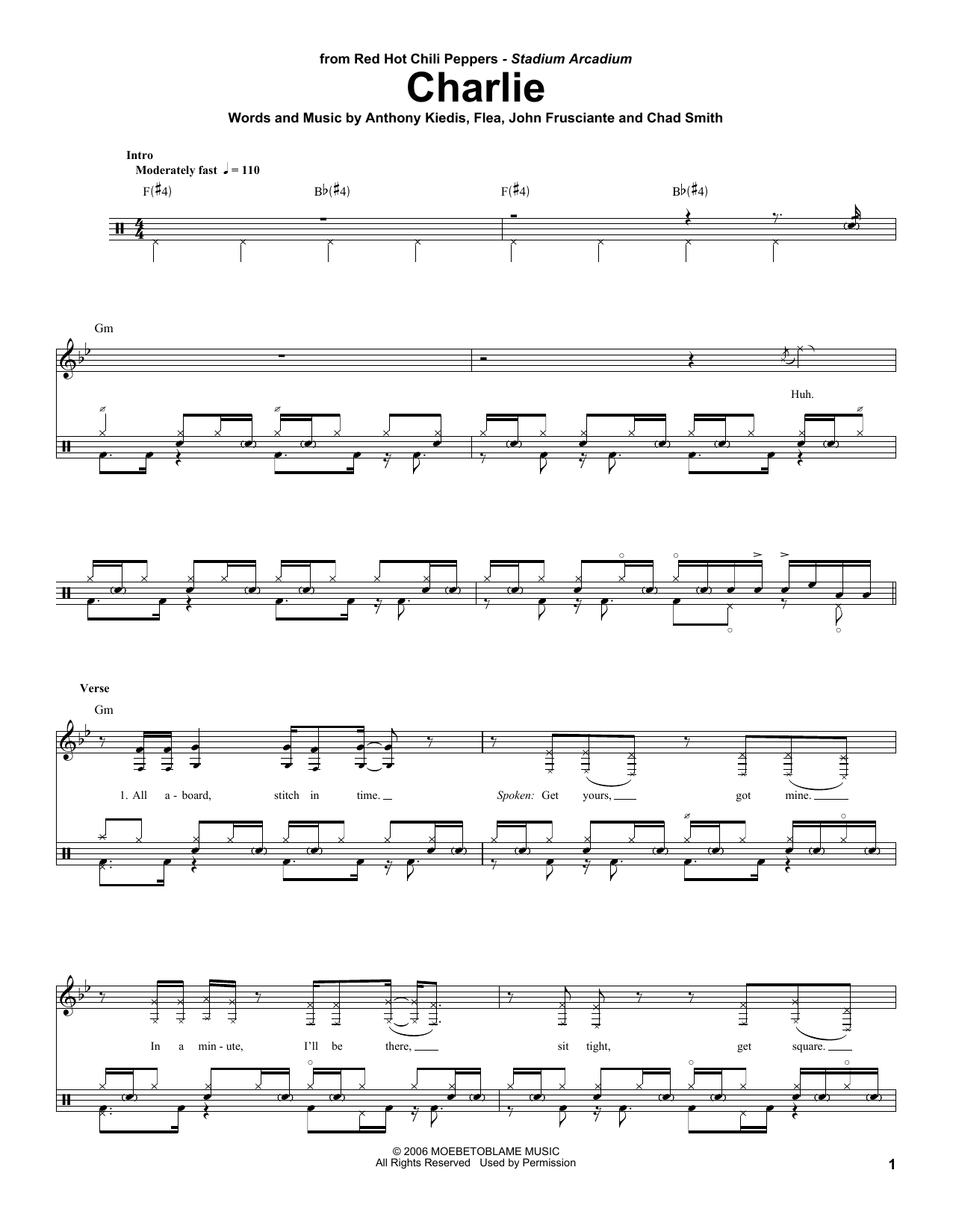 Charlie (Drums Transcription) von Red Hot Chili Peppers
