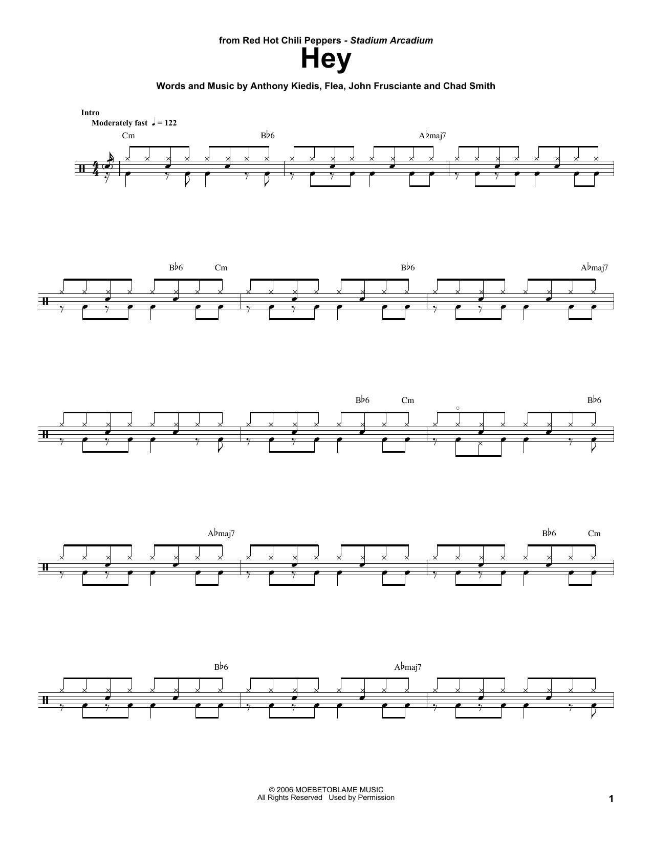 Hey (Drums Transcription) von Red Hot Chili Peppers