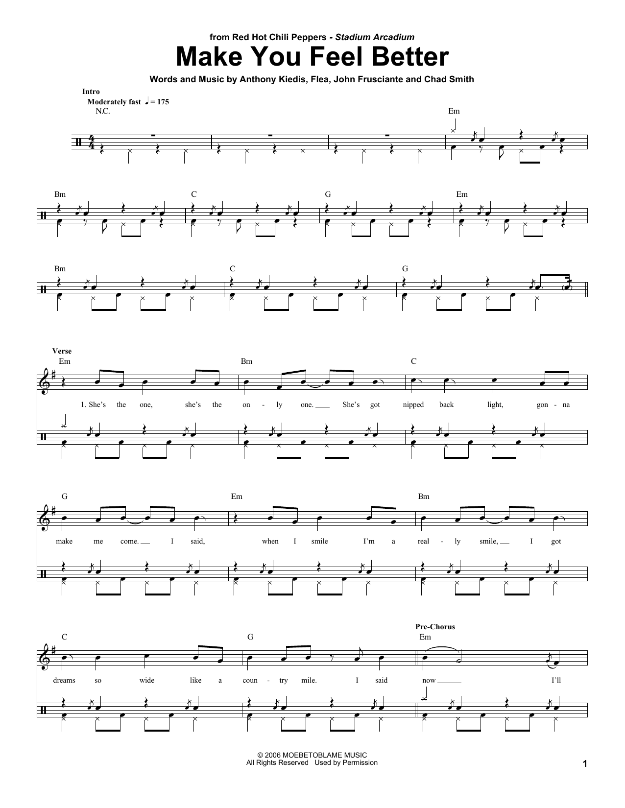 Make You Feel Better (Drums Transcription) von Red Hot Chili Peppers