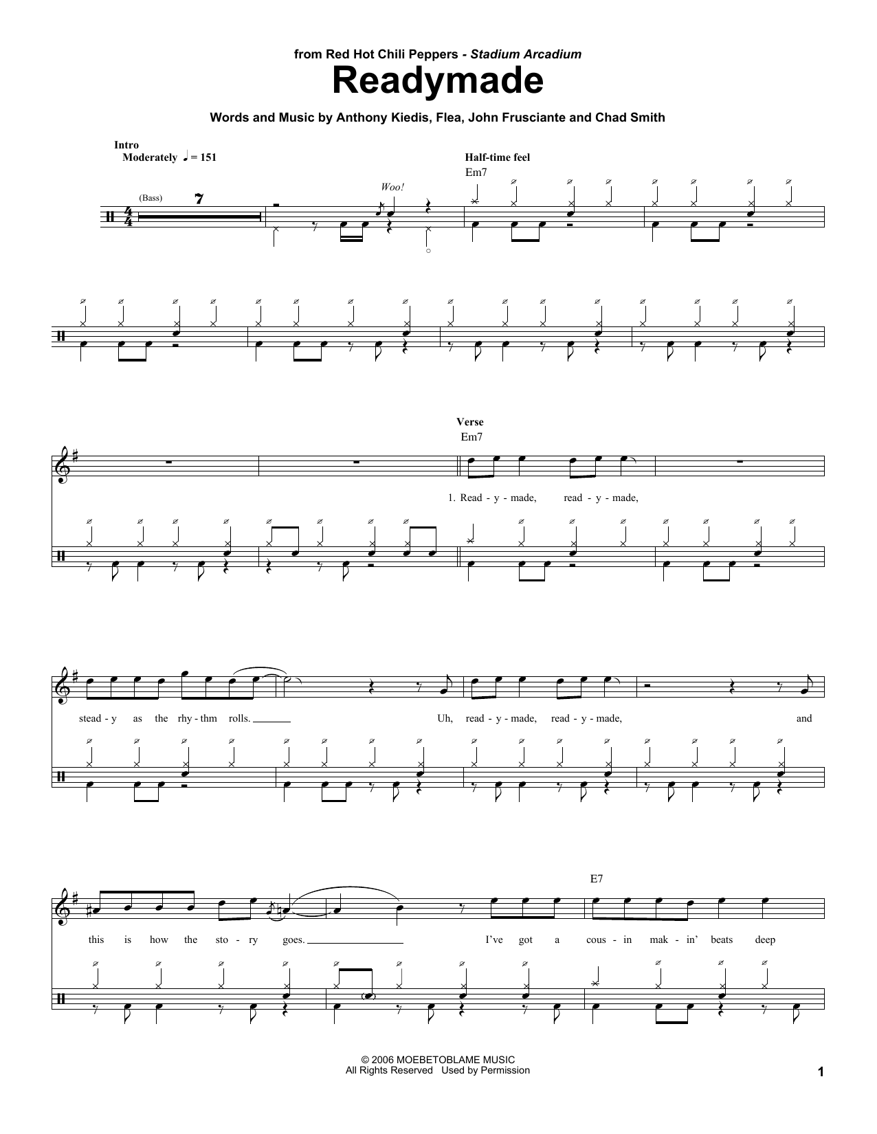Readymade (Drums Transcription) von Red Hot Chili Peppers