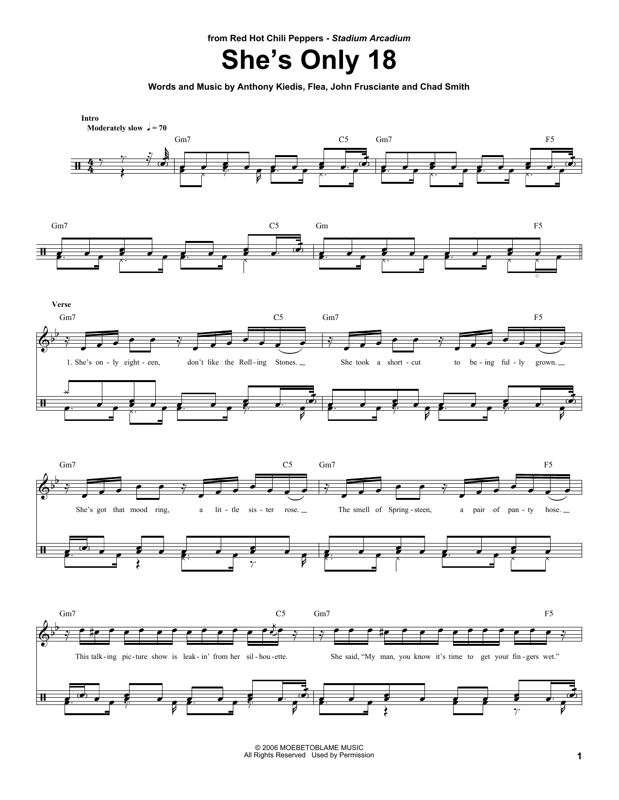 She's Only 18 (Drums Transcription) von Red Hot Chili Peppers