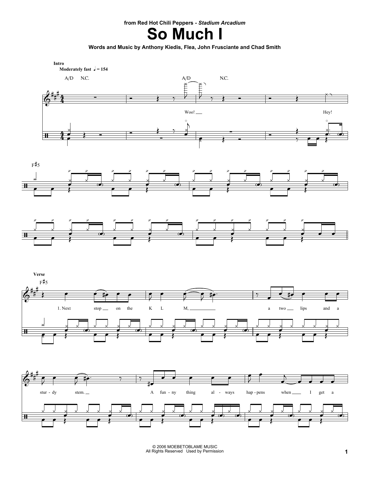 So Much I (Drums Transcription) von Red Hot Chili Peppers