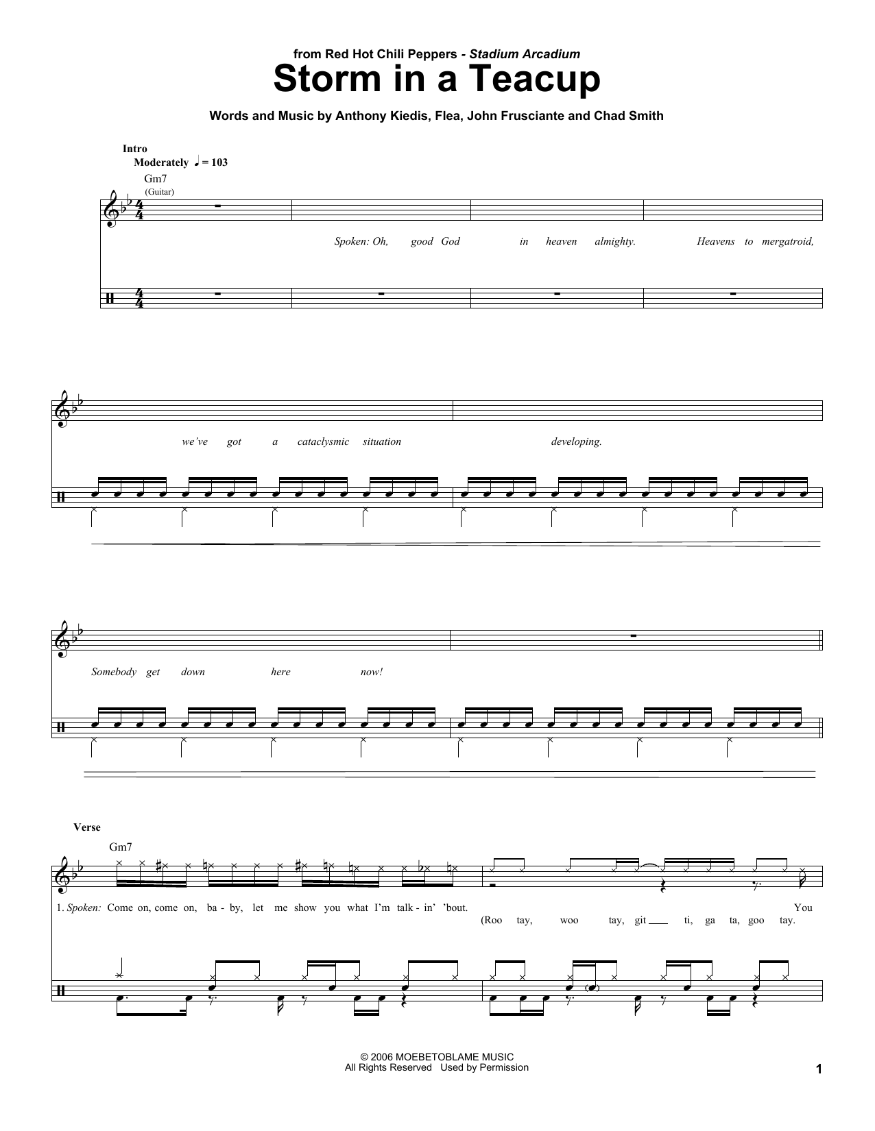 Storm In A Teacup (Drums Transcription) von Red Hot Chili Peppers