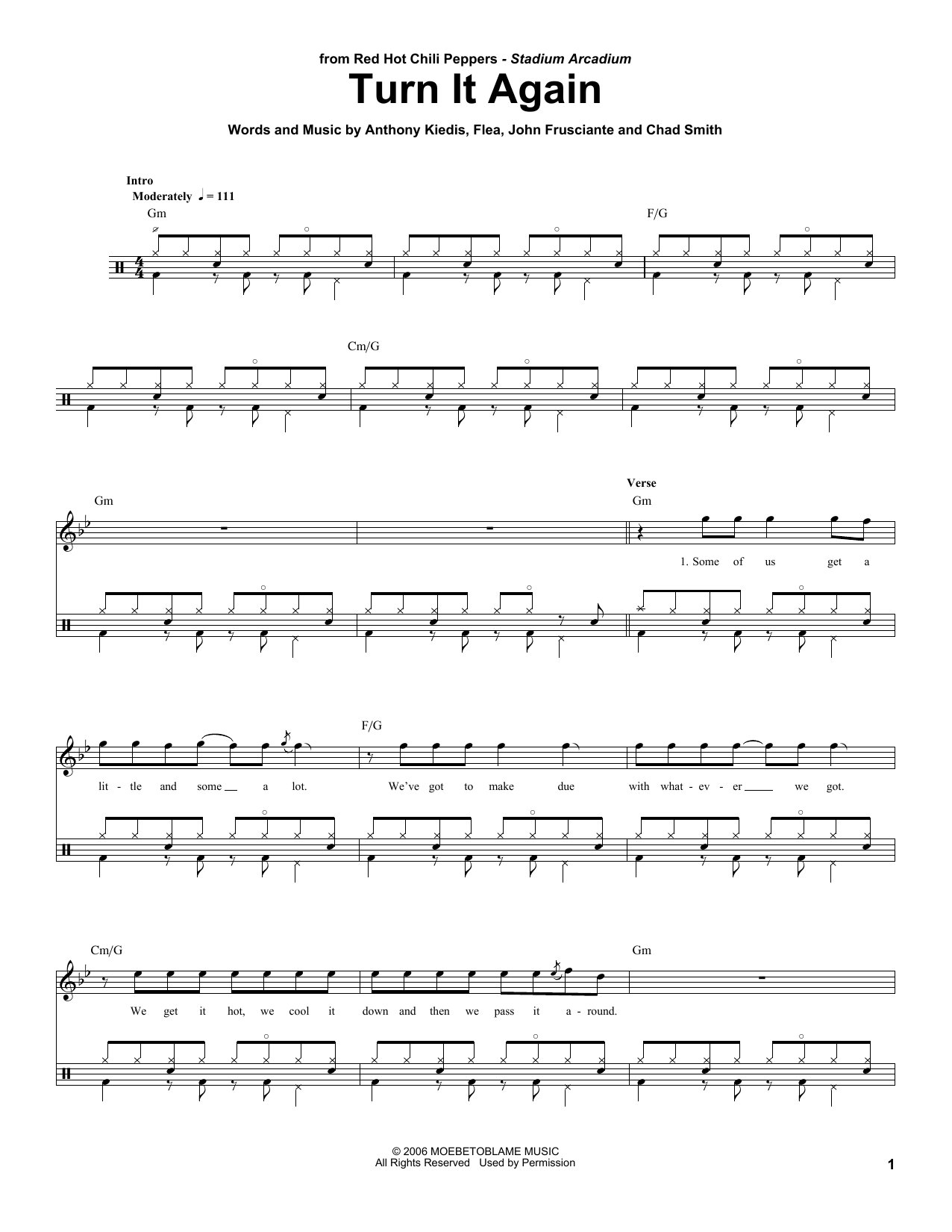 Turn It Again (Drums Transcription) von Red Hot Chili Peppers
