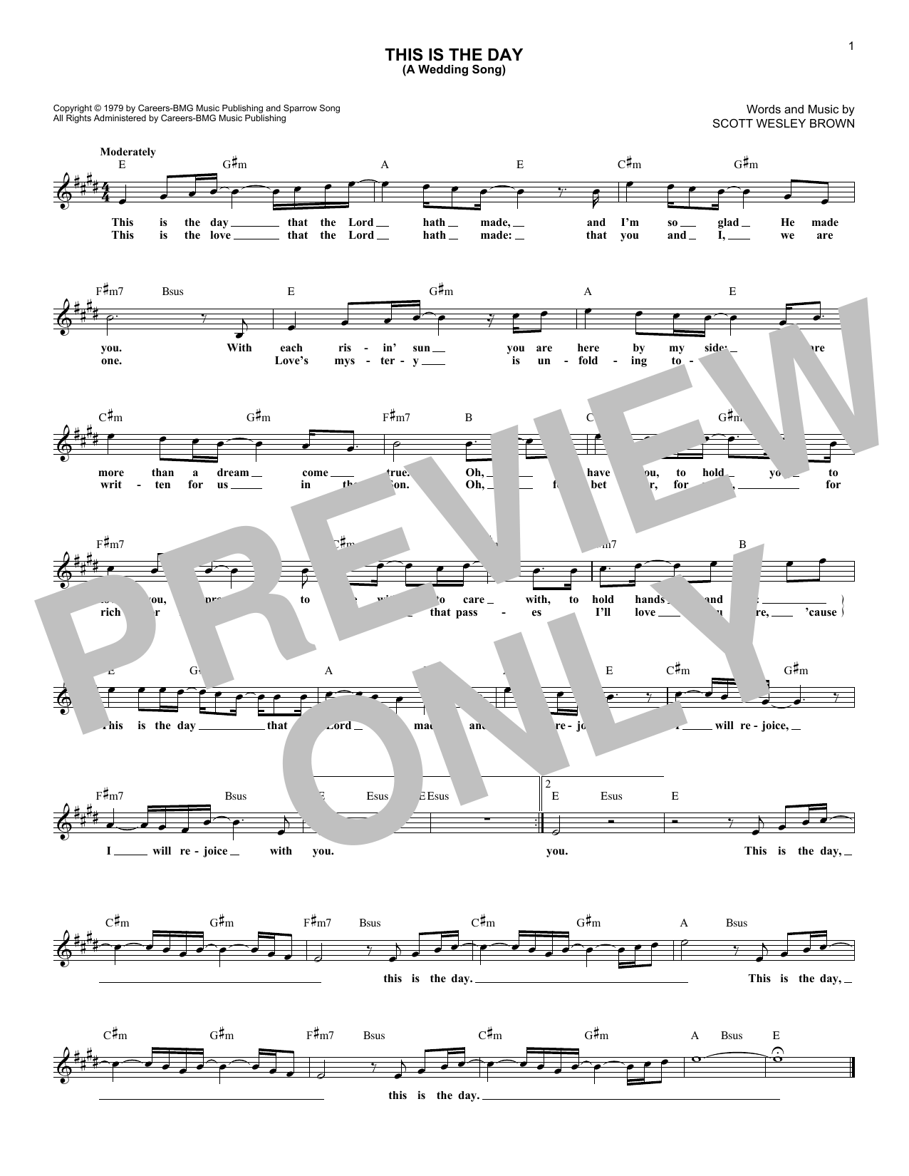 This Is The Day (A Wedding Song) (Lead Sheet / Fake Book) von Scott Wesley Brown