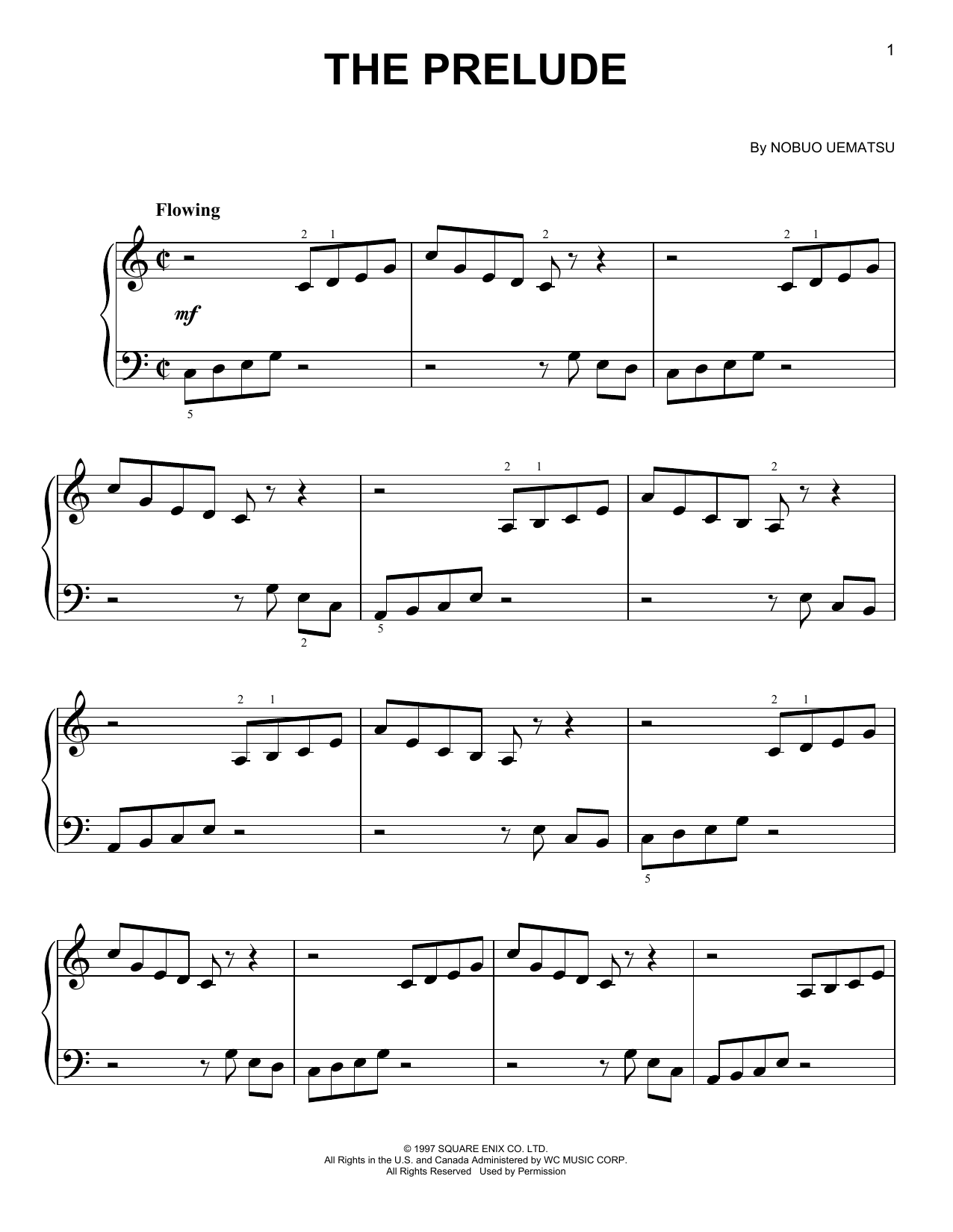 The Prelude (from Final Fantasy) (Easy Piano) von Nobuo Uematsu