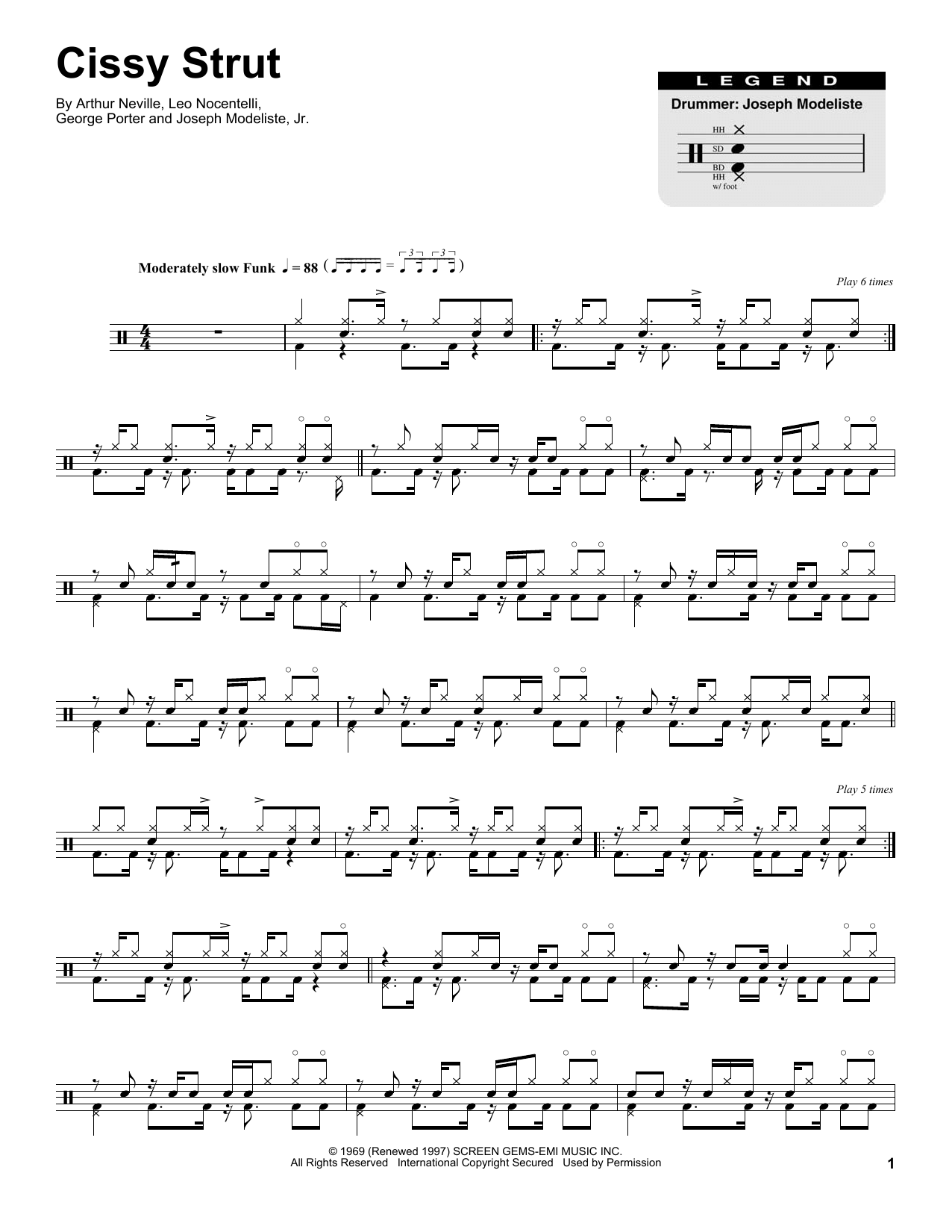 Cissy Strut (Drums Transcription) von The Meters