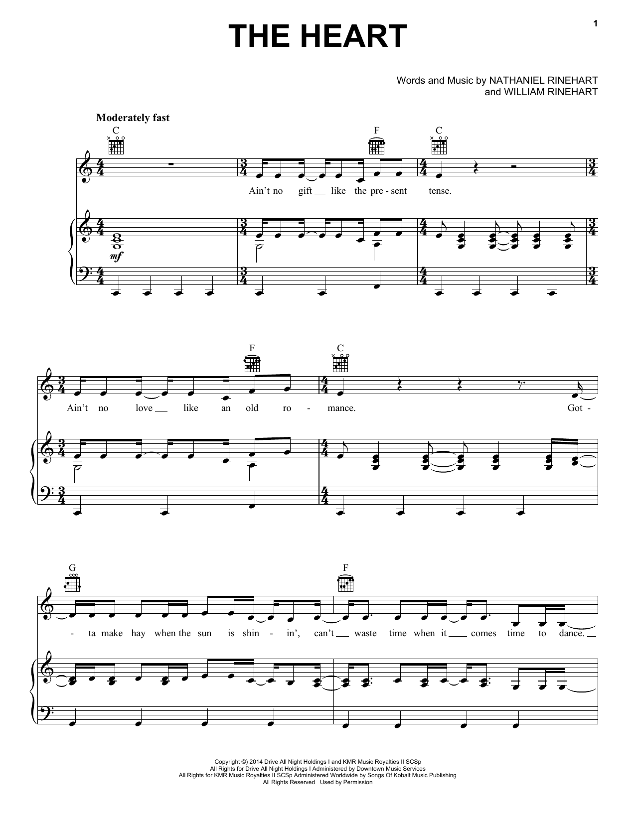 The Heart (Piano, Vocal & Guitar Chords (Right-Hand Melody)) von NEEDTOBREATHE