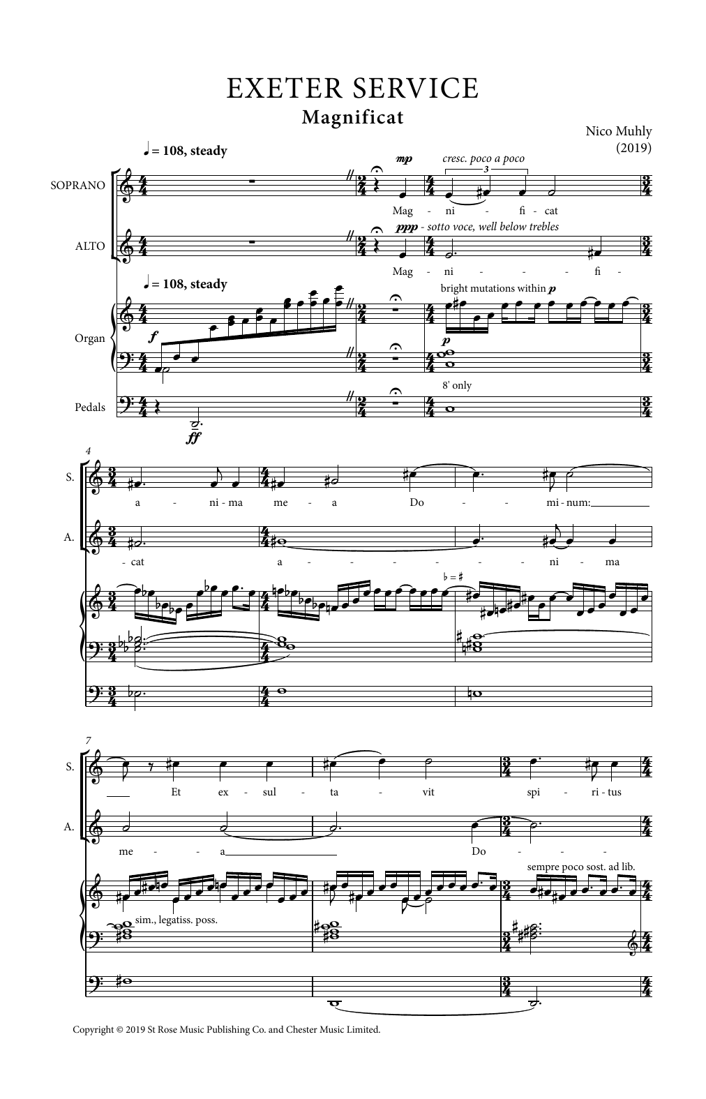 Exeter Service (SATB Choir) von Nico Muhly