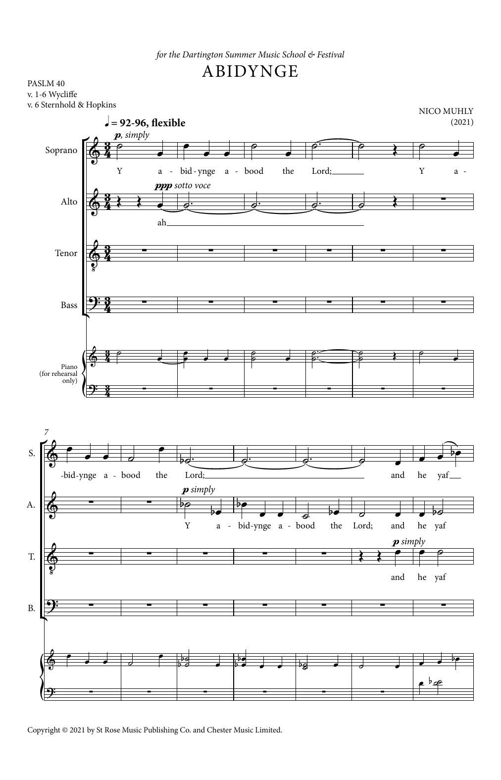 Abidynge (SATB Choir) von Nico Muhly