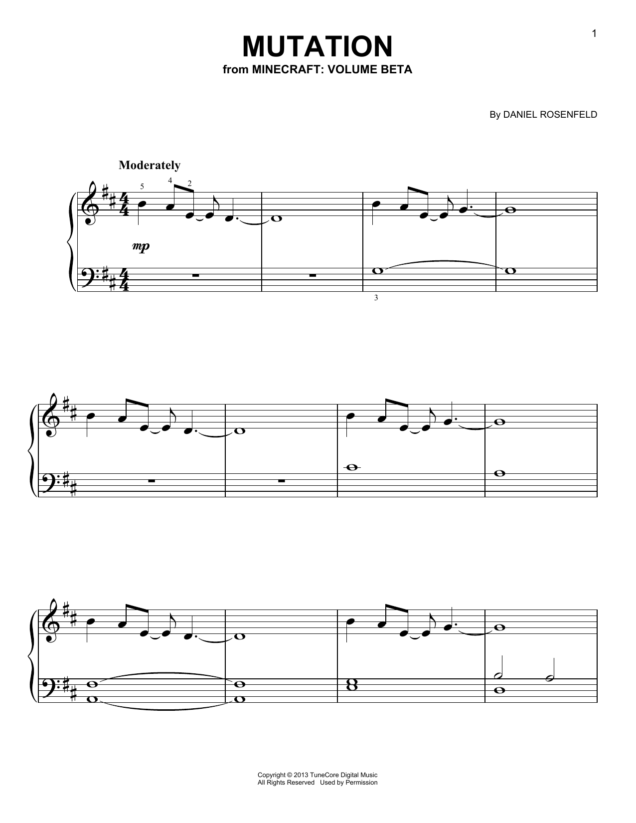 Mutation (from Minecraft) (Easy Piano) von C418