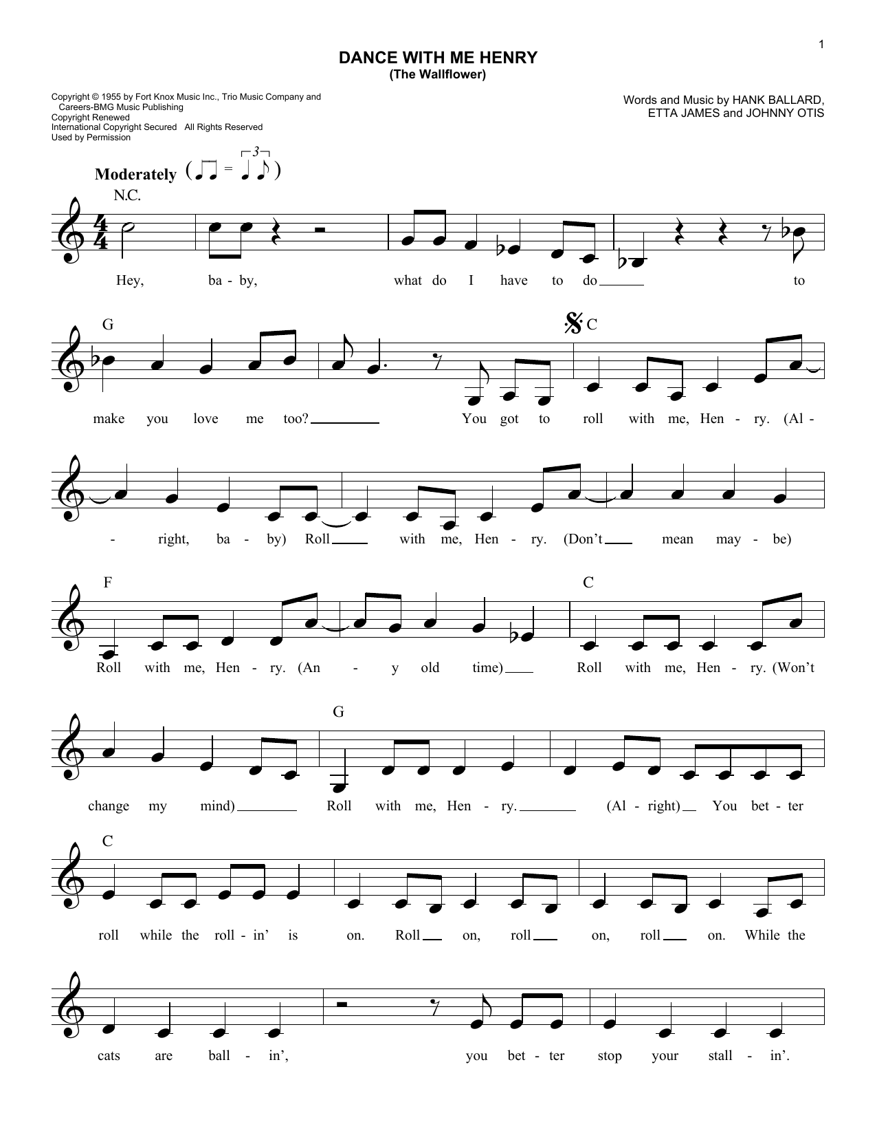 Dance With Me Henry (The Wallflower) (Lead Sheet / Fake Book) von Georgia Gibbs