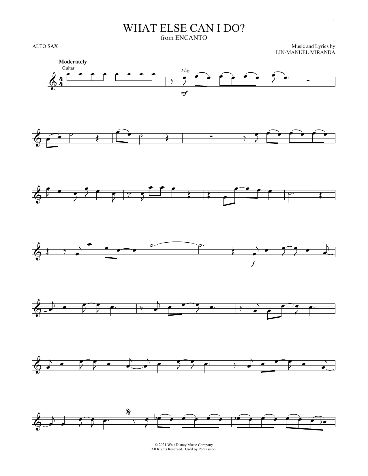 What Else Can I Do? (from Encanto) (Alto Sax Solo) von Lin-Manuel Miranda