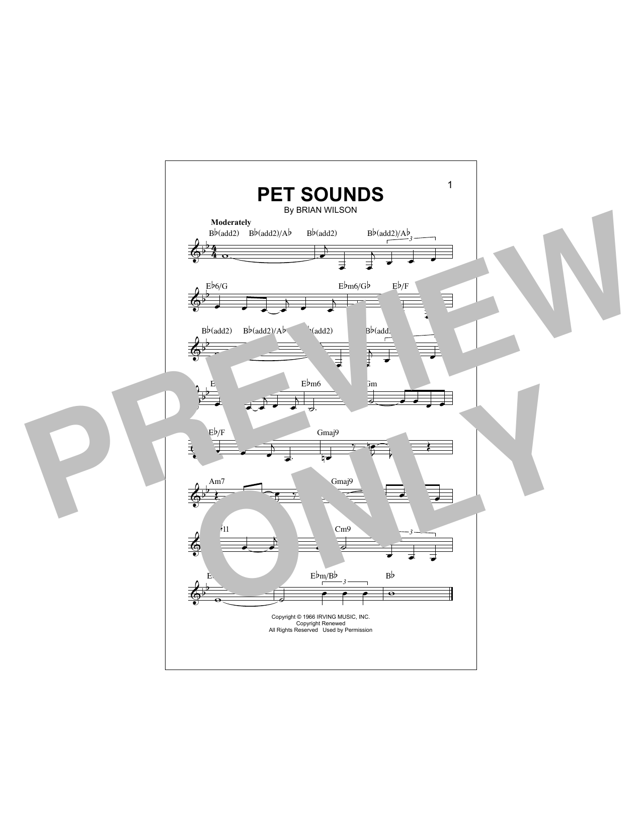 Pet Sounds (Lead Sheet / Fake Book) von The Beach Boys