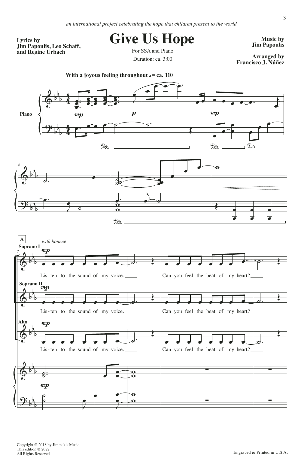 Give Us Hope (SSA Choir) von Jim Papoulis
