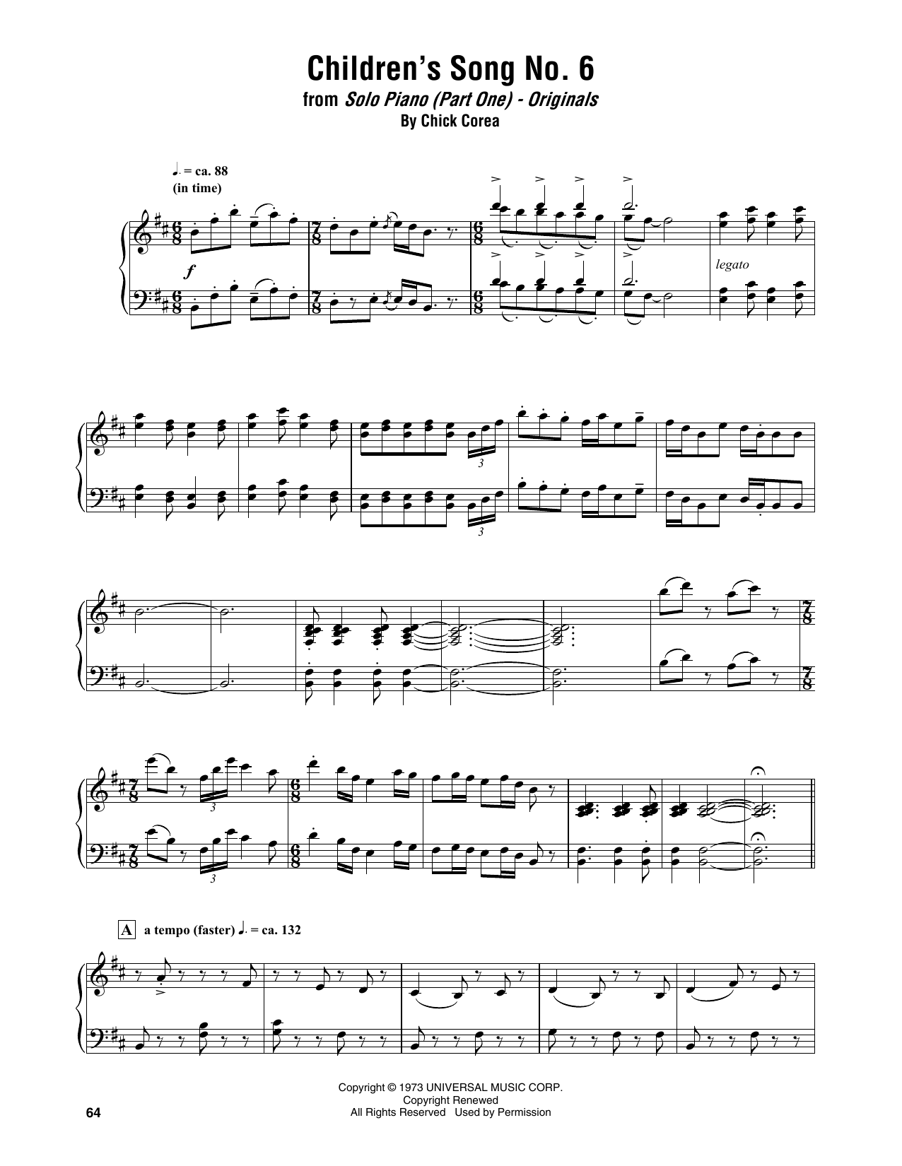 Children's Song No. 6 (Piano Transcription) von Chick Corea