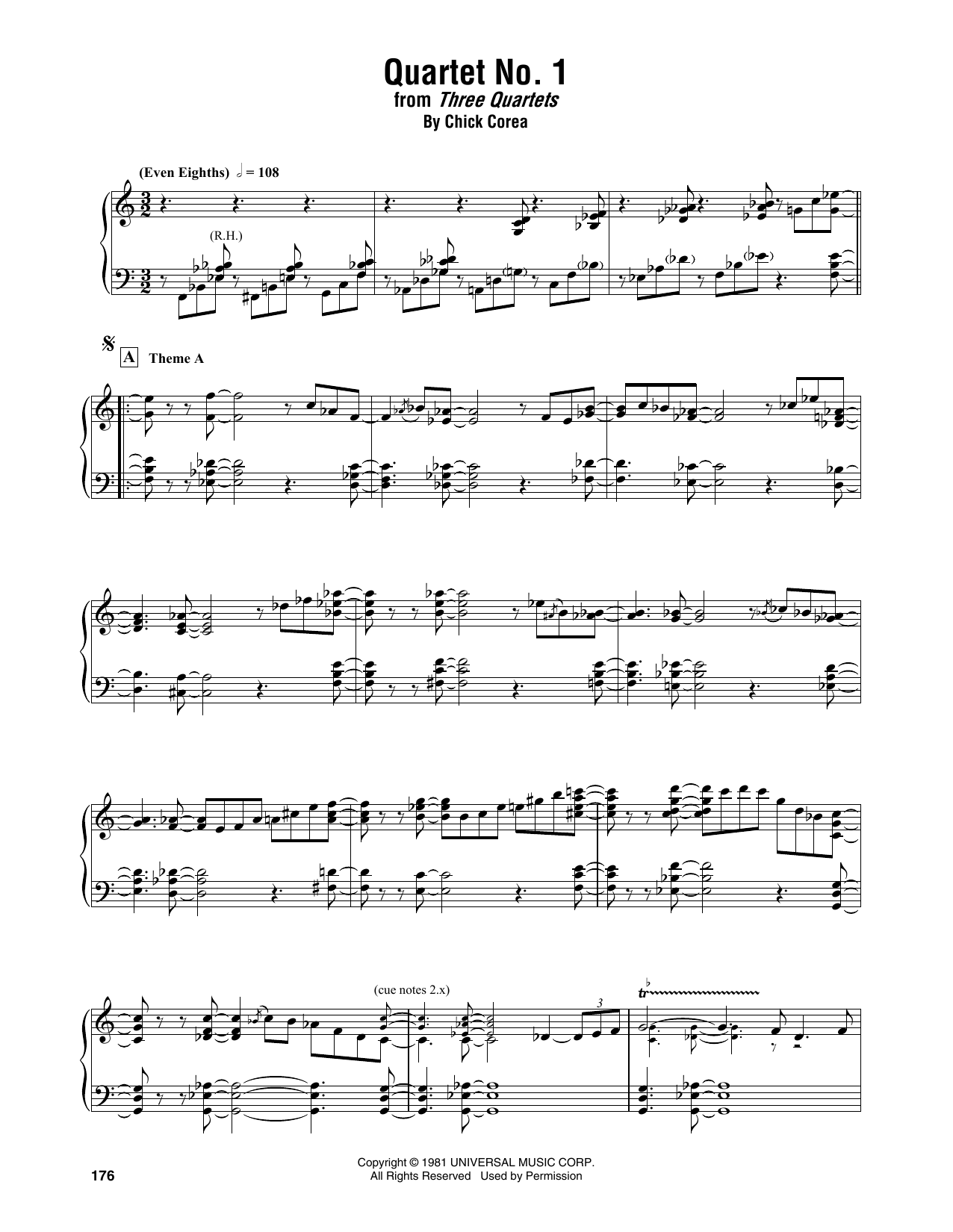 Quartet No. 1 (Piano Transcription) von Chick Corea