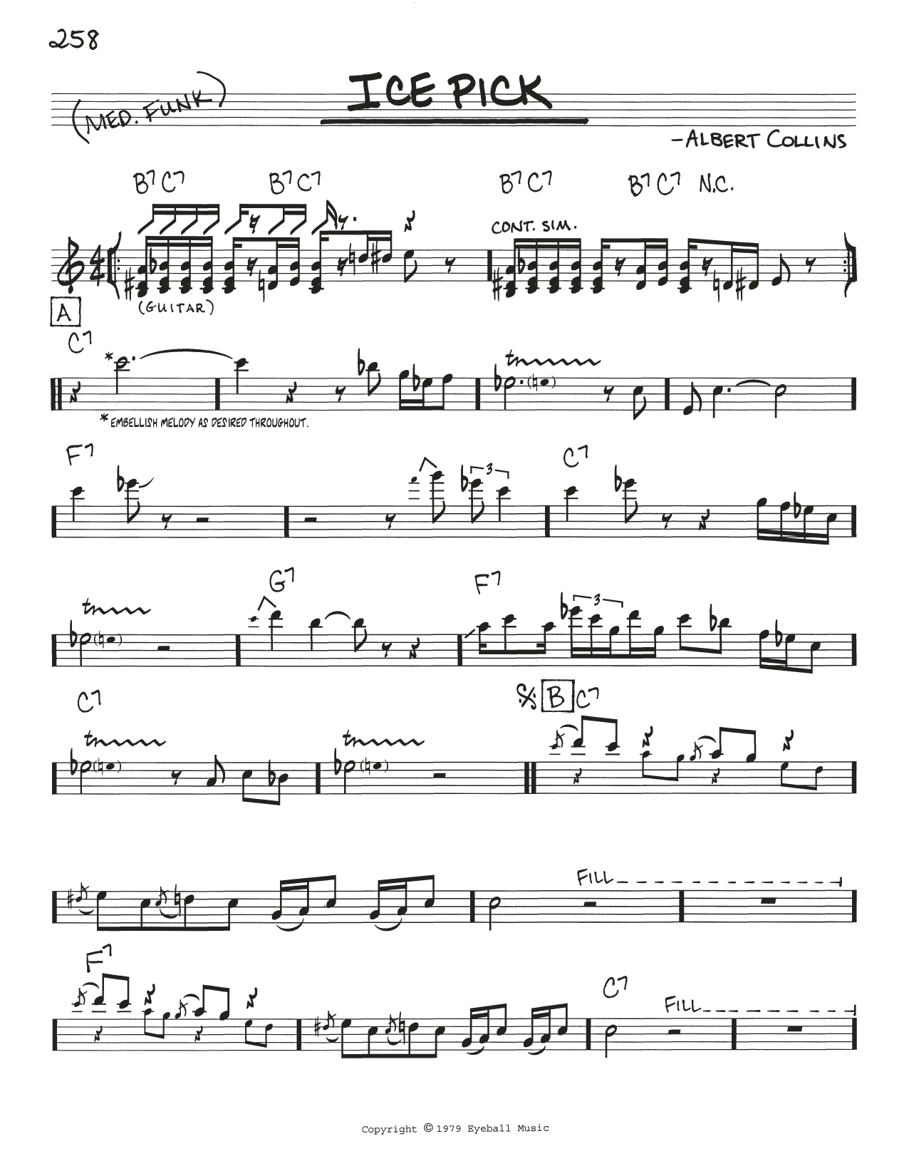 Ice Pick (Real Book  Melody, Lyrics & Chords) von Albert Collins