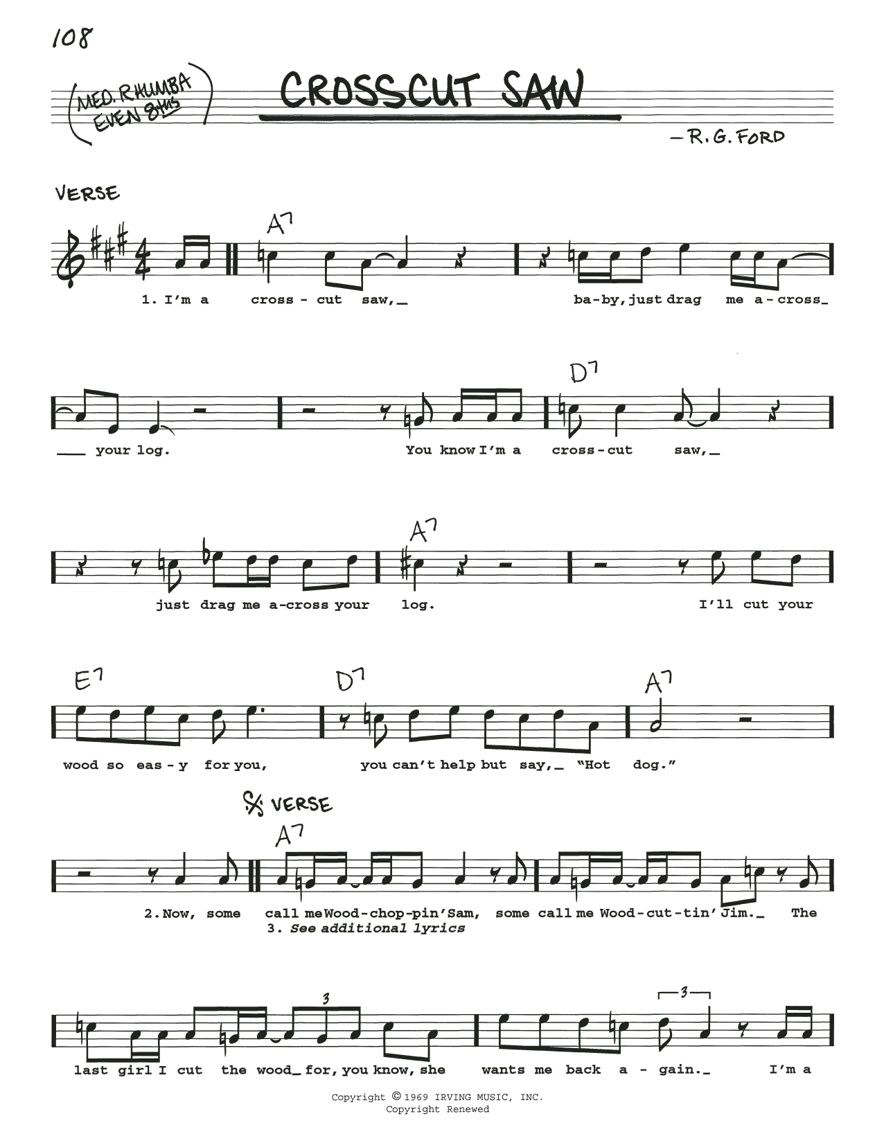 Crosscut Saw (Real Book  Melody, Lyrics & Chords) von Albert King