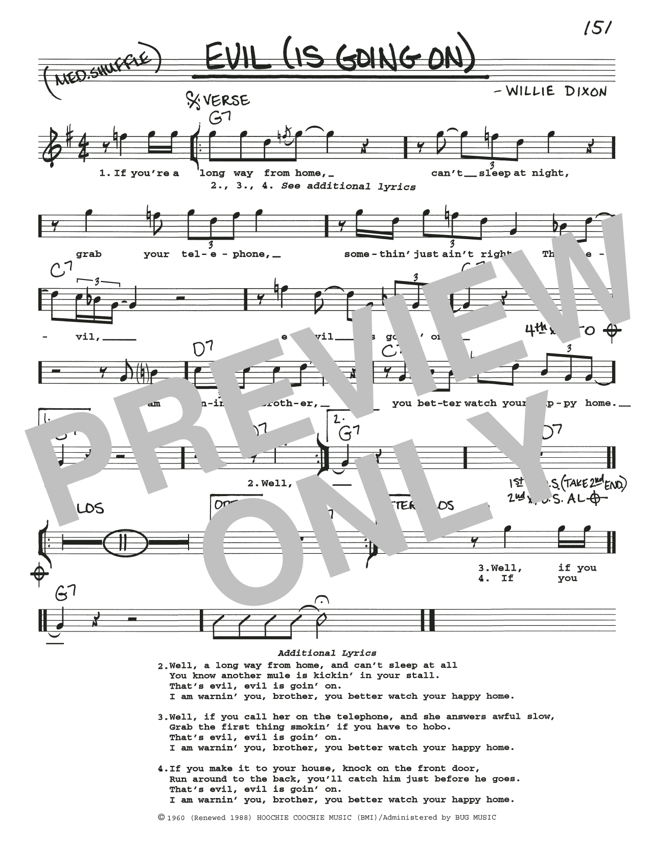 Evil (Is Going On) (Real Book  Melody, Lyrics & Chords) von Eric Clapton