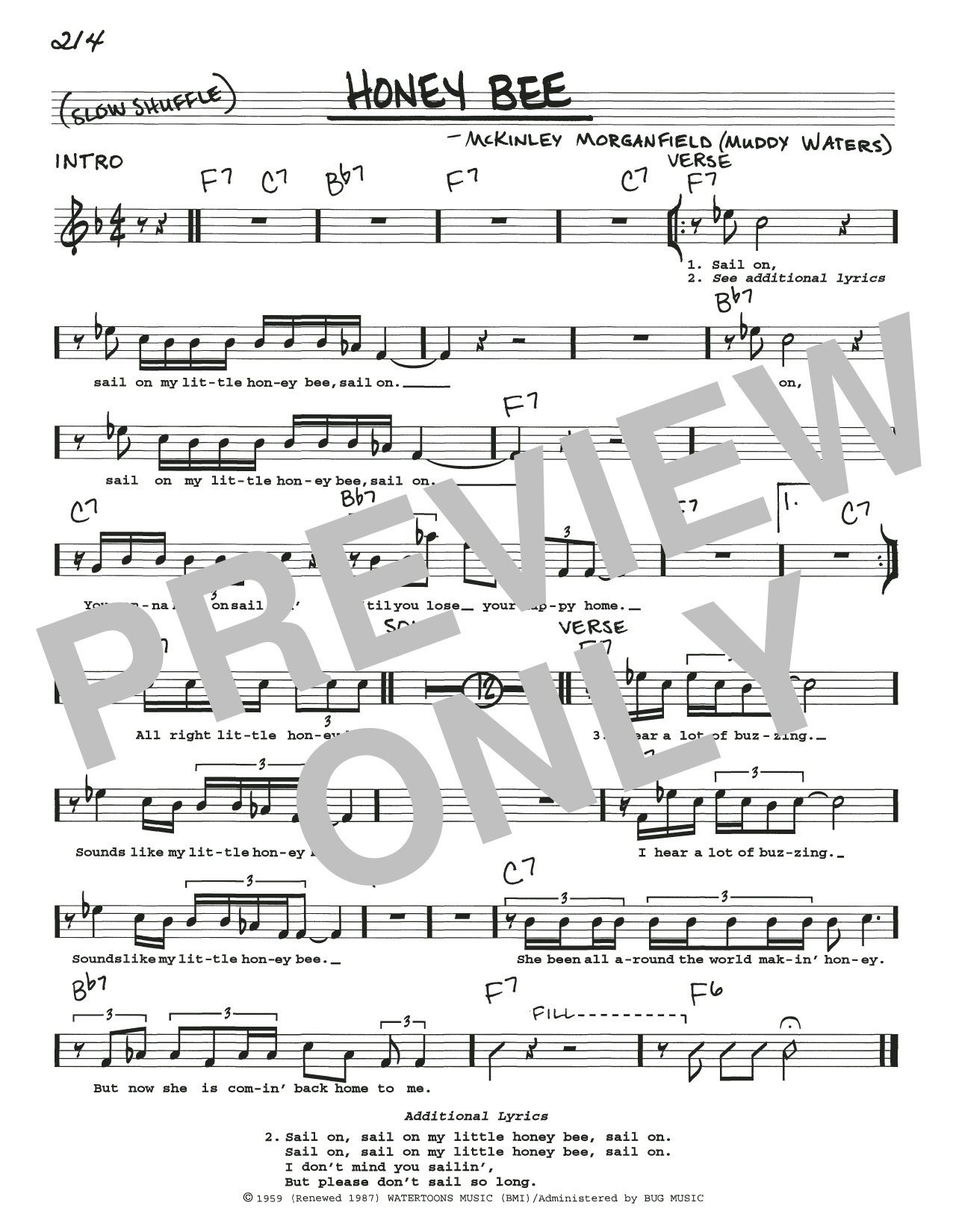 Honey Bee (Real Book  Melody, Lyrics & Chords) von Muddy Waters