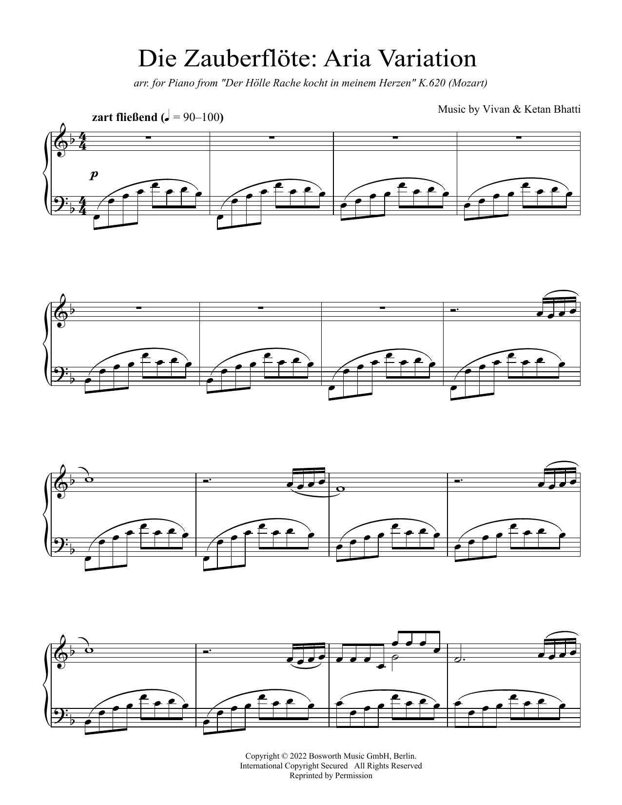 Die Zauberflte: Aria Variation (Piano Solo) von Vivan & Ketan Bhatti