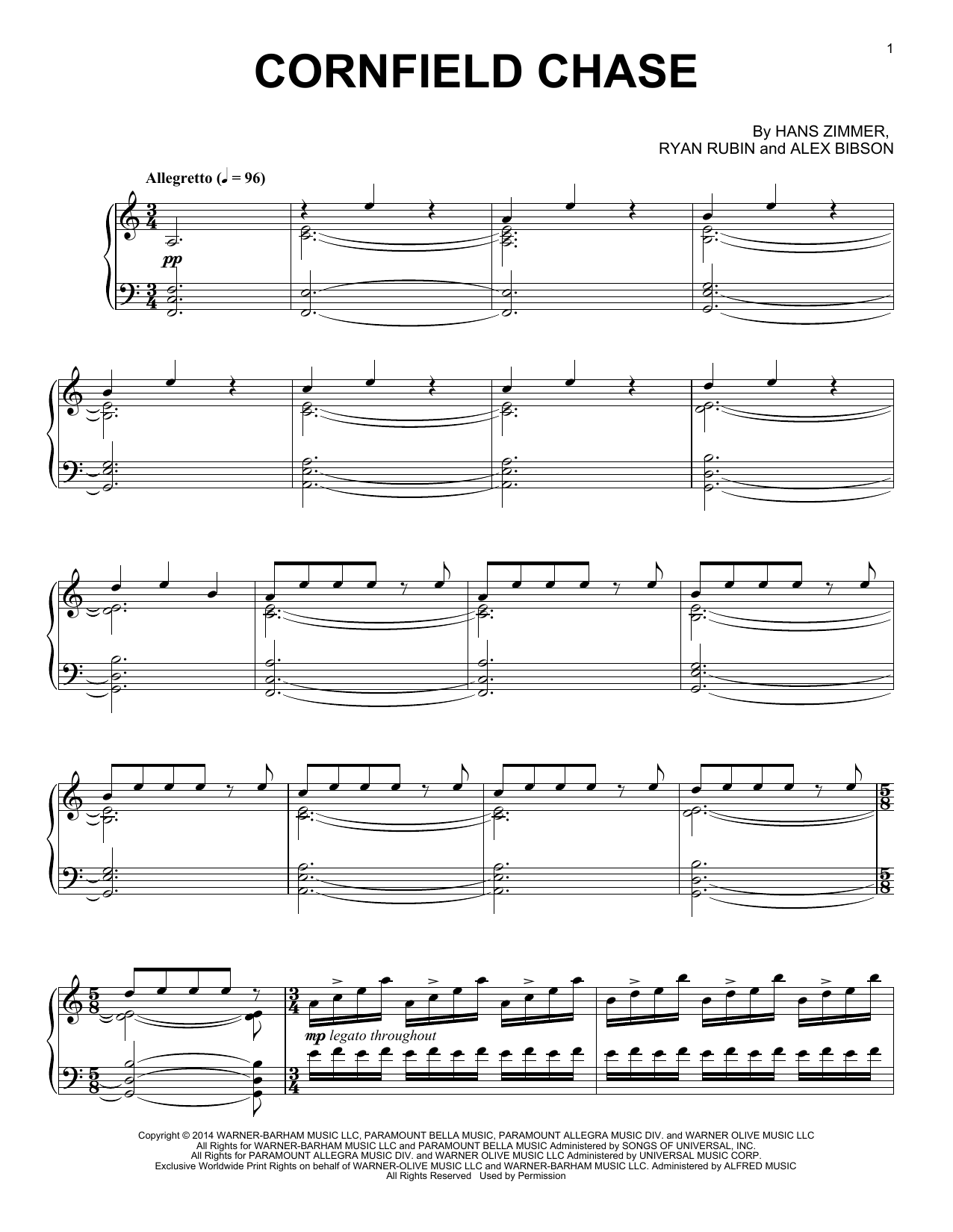 Cornfield Chase (from Interstellar) (Piano Solo) von Hans Zimmer