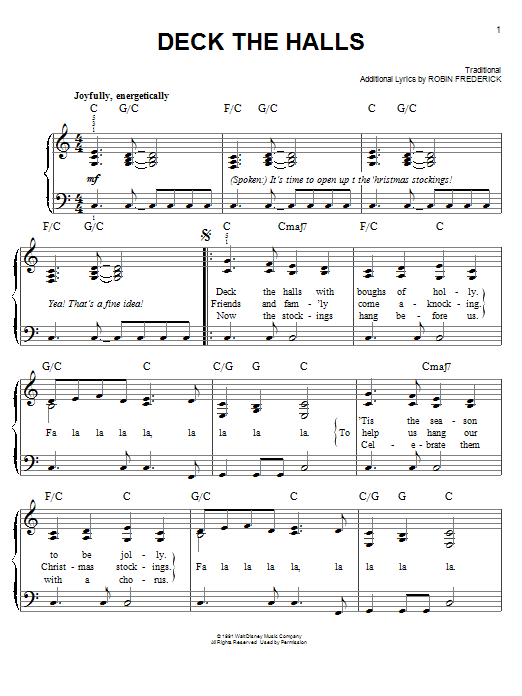 Deck The Halls (Easy Piano) von Robin Frederick