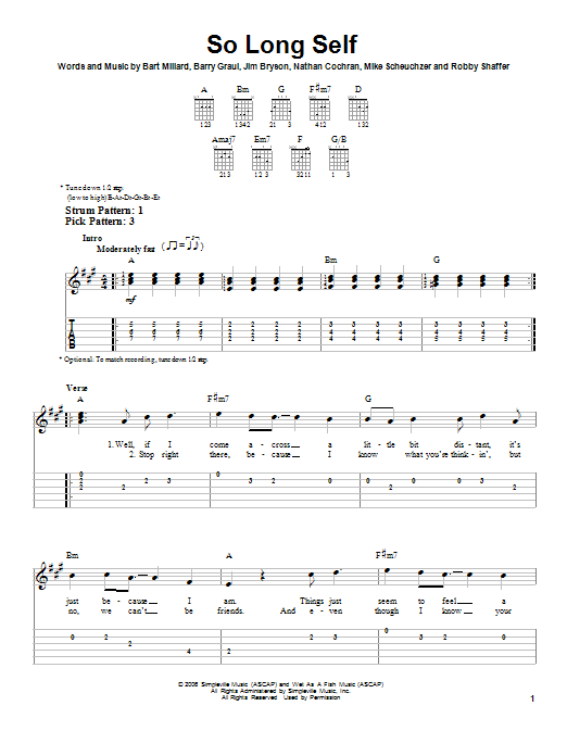 So Long Self (Easy Guitar Tab) von MercyMe