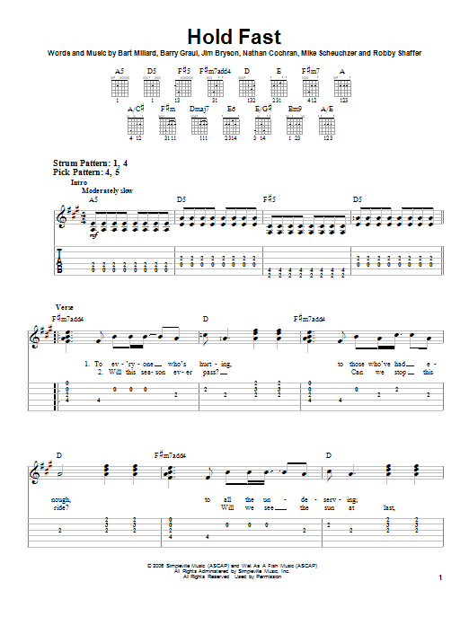 Hold Fast (Easy Guitar Tab) von MercyMe