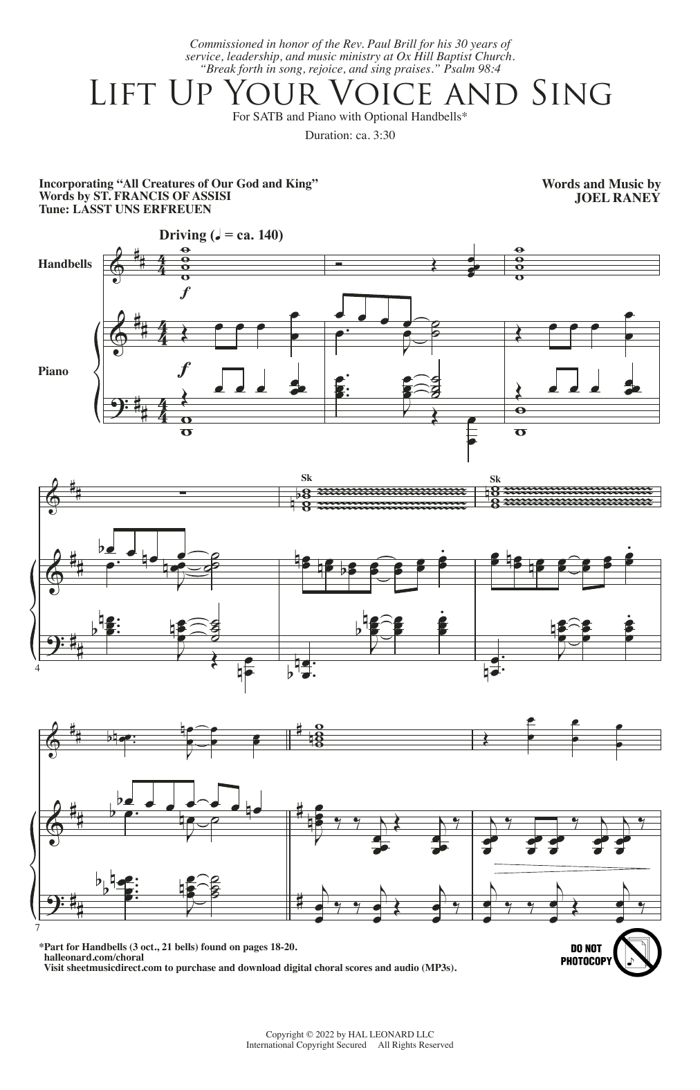 Lift Up Your Voice And Sing (SATB Choir) von Joel Raney