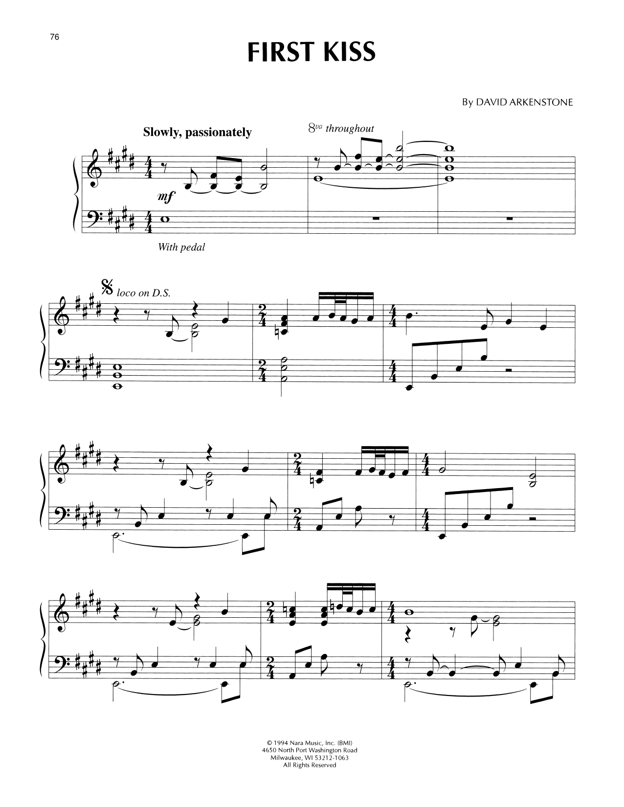 First Kiss (Piano Solo) von David Arkenstone
