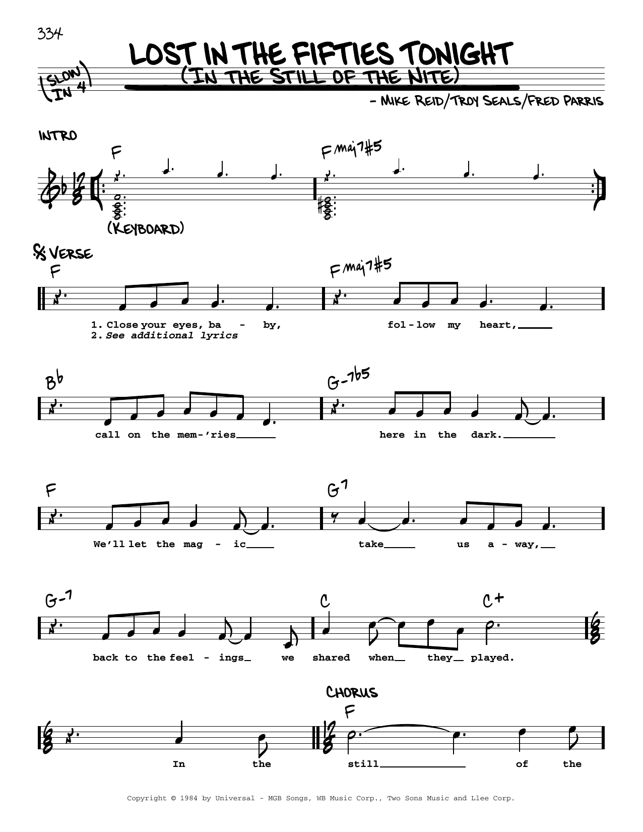 Lost In The Fifties Tonight (In The Still Of The Nite) (Real Book  Melody, Lyrics & Chords) von Ronnie Milsap