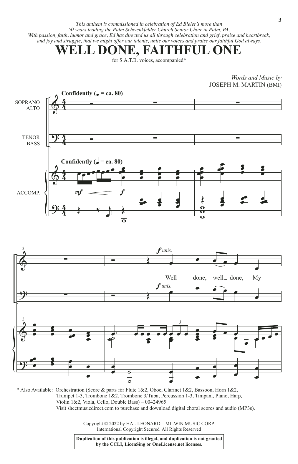 Well Done, Faithful One (SATB Choir) von Joseph M. Martin